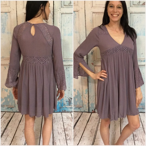 Plum Babydoll Dress - Picture 2 of 3